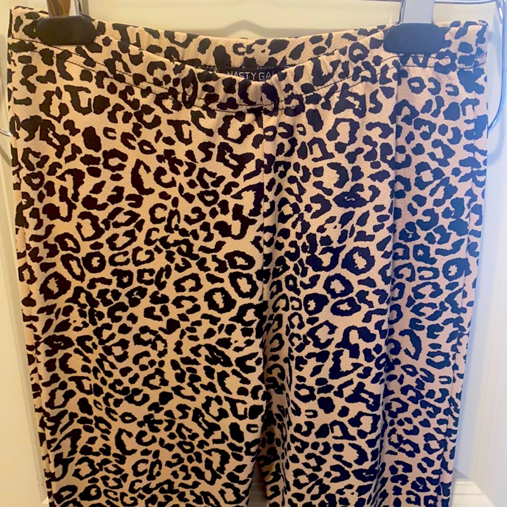 Flared stretch leopard print nastygal pants